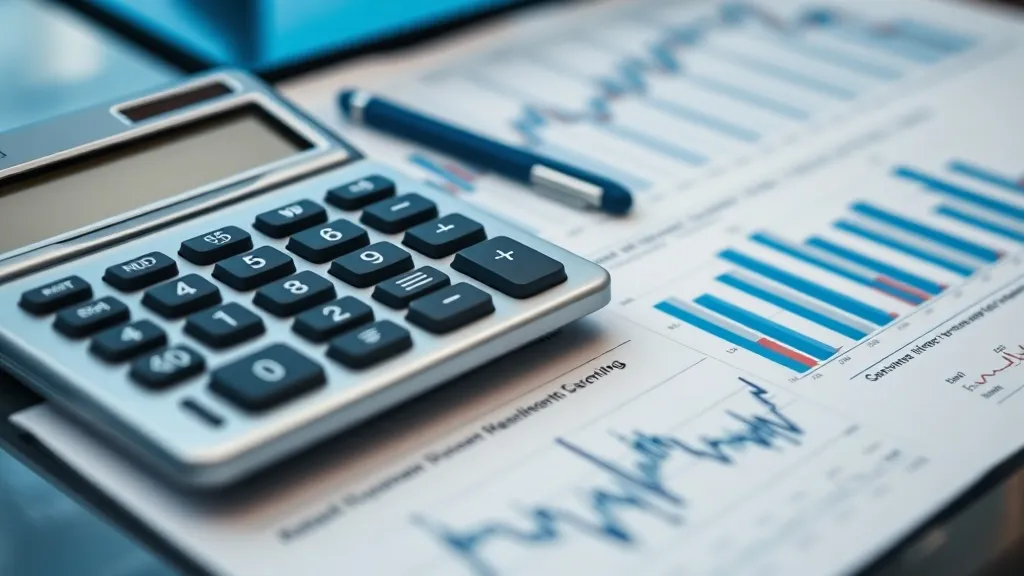Close-up of a high-precision digital calculator and financia